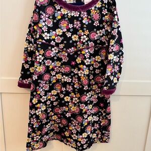 Hanna Andersson Floral Kids Dress - Black and Pink